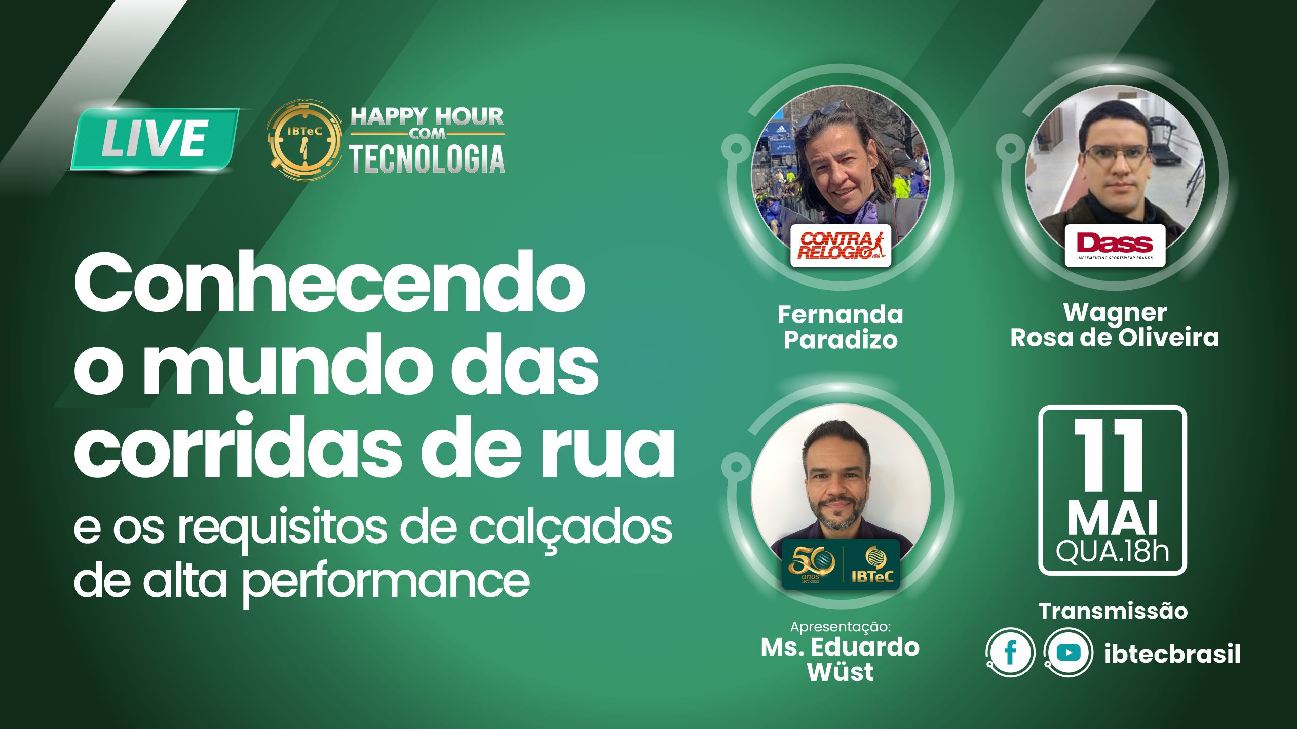 Corridas de rua e os requisitos de calçados de alta performance, assunto do Happy Hour com Tecnologia do IBTeC, hoje, 11 de maio