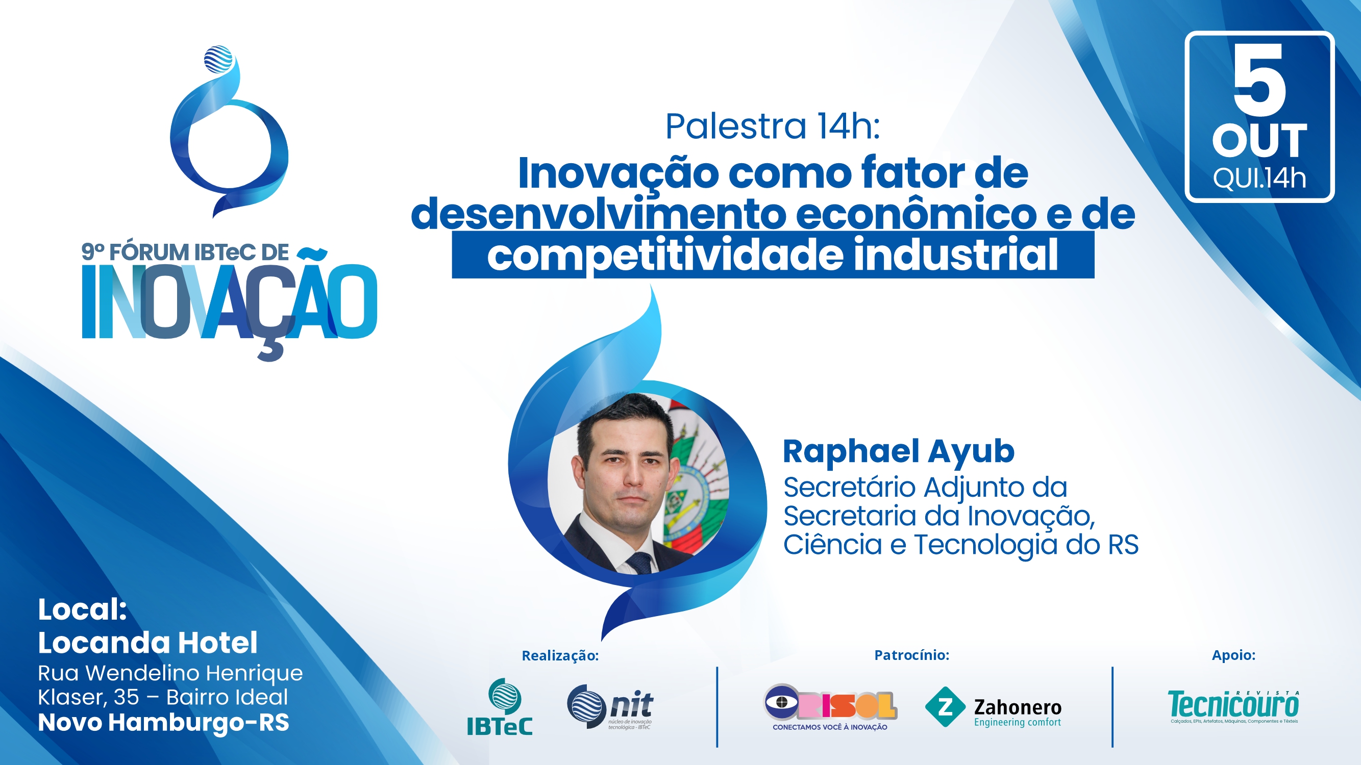Secretário Adjunto de Inovação do RS abrirá o 9º Fórum de Inovação do IBTeC