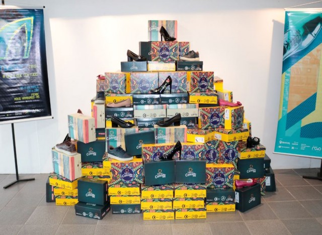 Ato simbolizou a entrega de 1.860 pares de calçados produzidos na Fábrica Conceito durante a Fimec deste ano