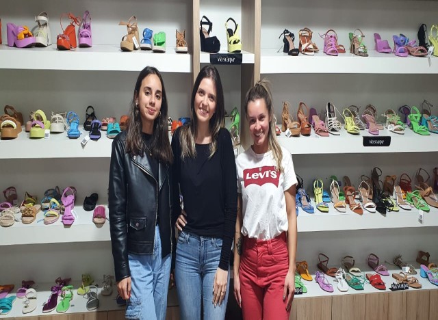 Visita na Via Scarpa em São João  Batista. Da esquerda para a direita: Manuela, Mylena (IBTeC) e Juliana. Ambas do desenvolvimento.