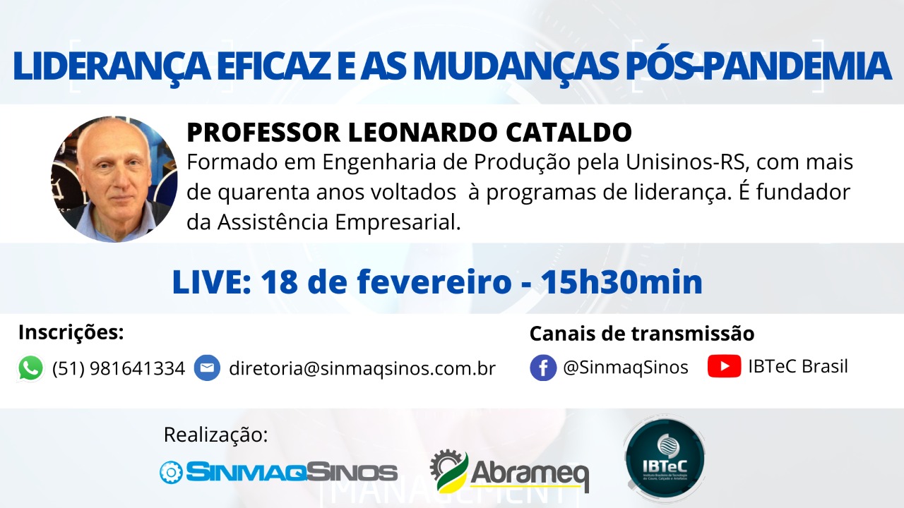 Live abordará as mudanças da liderança na pós-pandemia