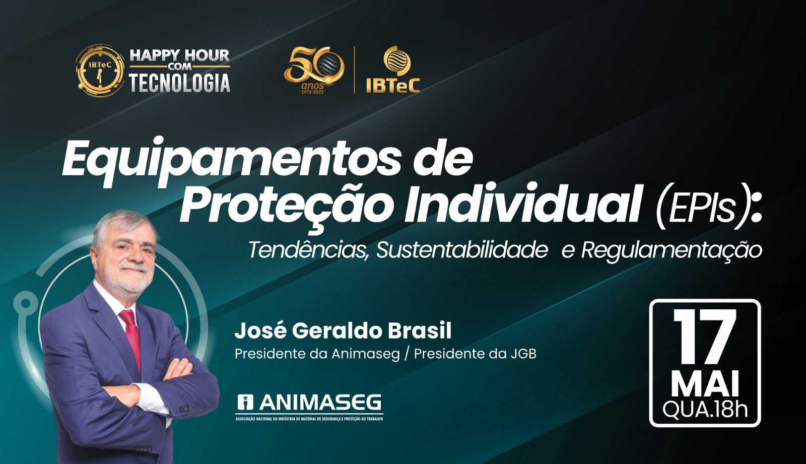 Realidade das indústrias de EPIs será tema do Happy Hour com Tecnologia do IBTeC, no dia 17 de maio