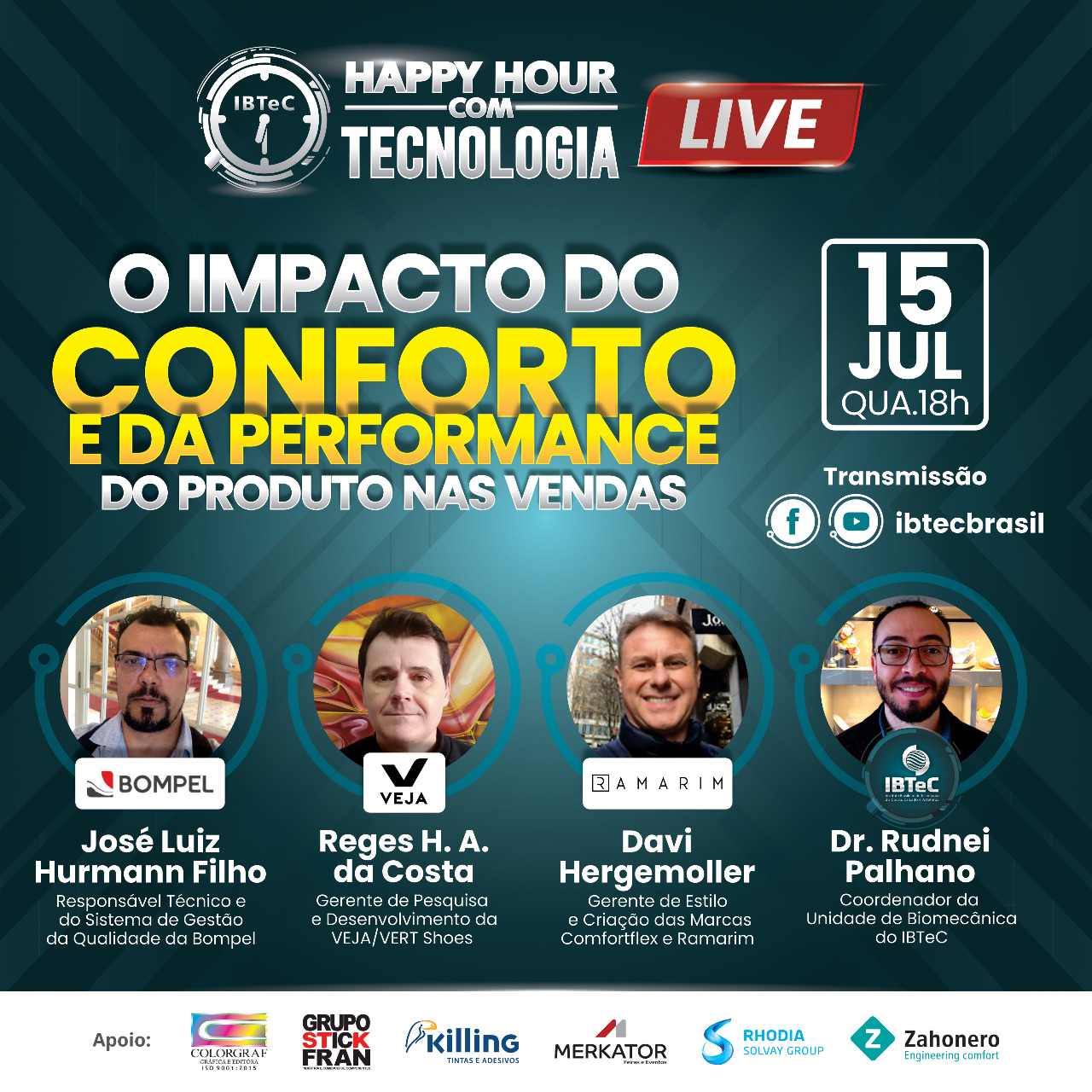 LIVE! O impacto do conforto e da performance do produto nas vendas - 15/07 (4ª feira) / 18h
